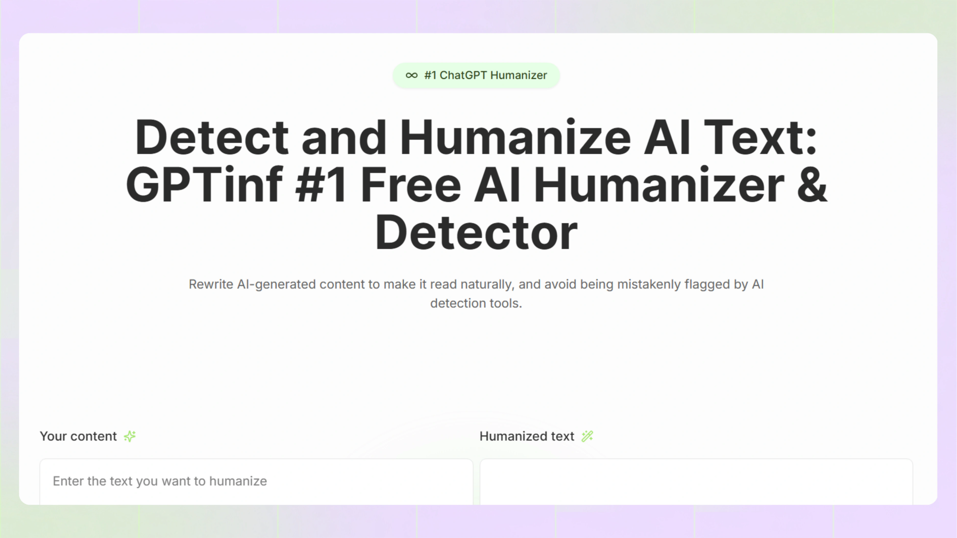 GPTinf #1 ChatGPT Detector