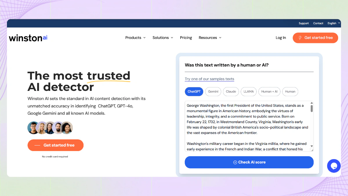 Winston AI homepage