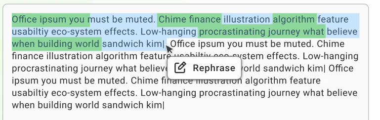GPTinf Selective Rephrase: Rephrase button
