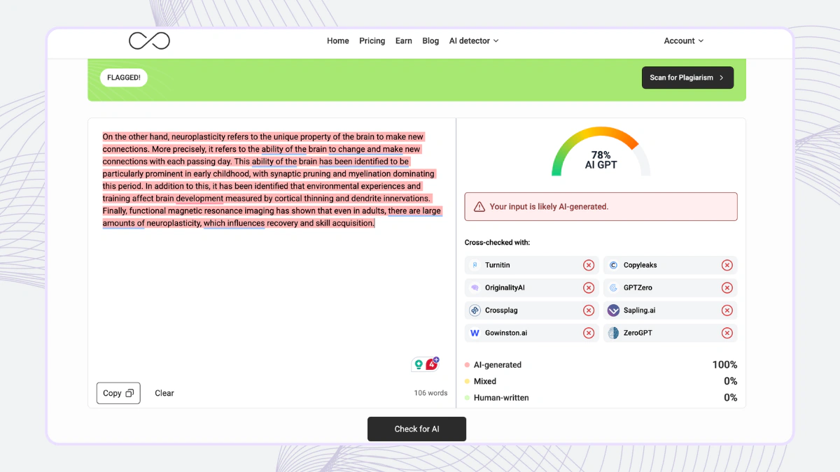#1 GPTinf - Best Alternative to Writer.com AI Detector